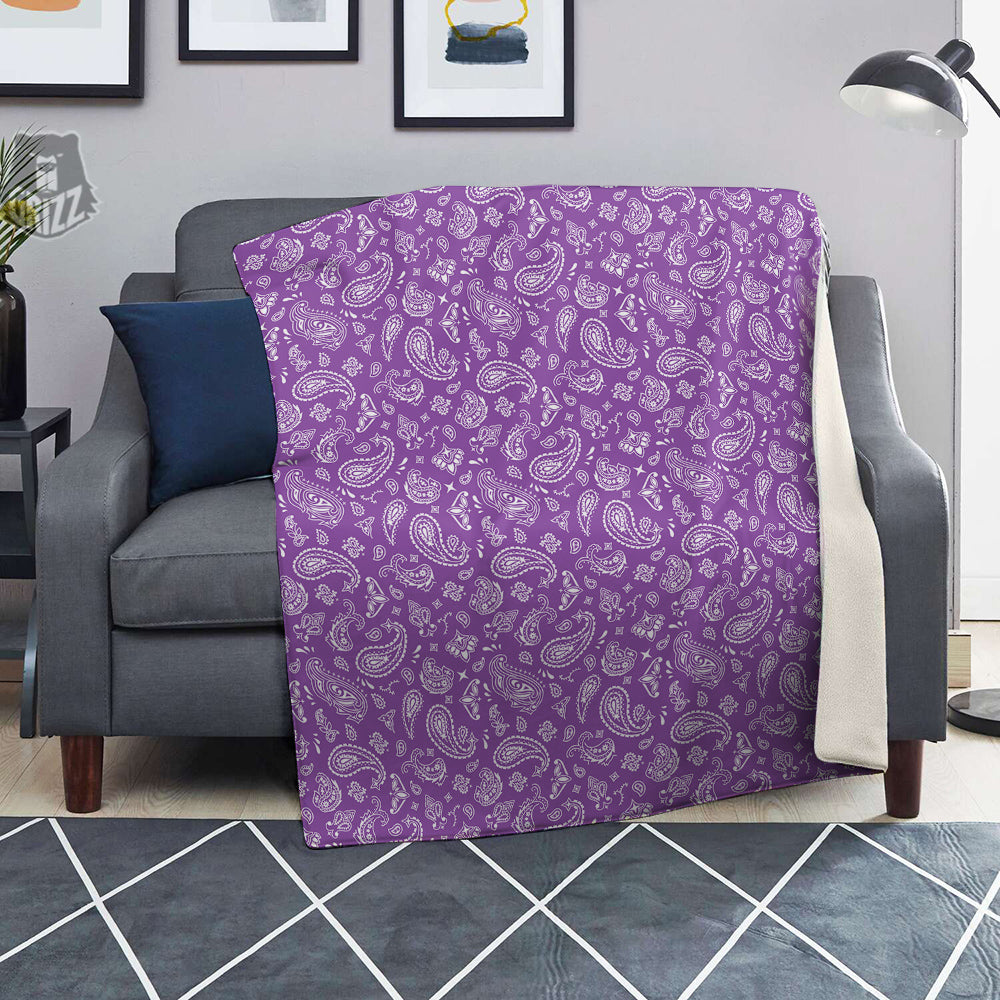 Violet Paisley Bandana Print Blanket-grizzshop