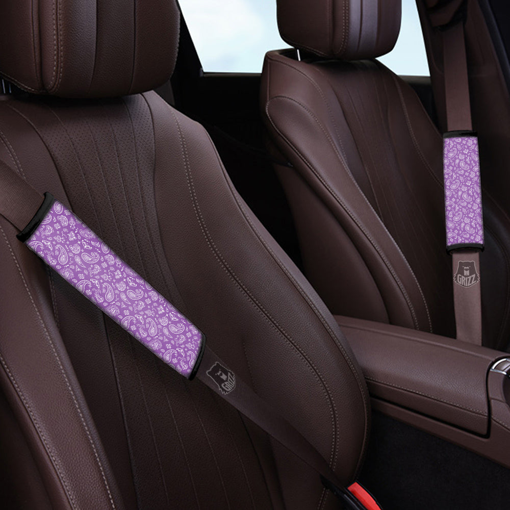 Violet Paisley Bandana Print Car Seat Belt Cover-grizzshop