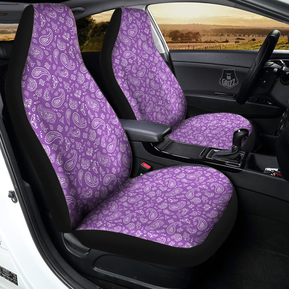 Violet Paisley Bandana Print Car Seat Covers-grizzshop