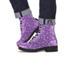 Violet Paisley Bandana Print Leather Boots-grizzshop