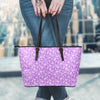 Violet Paisley Bandana Print Leather Tote Bag-grizzshop