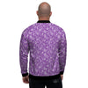 Violet Paisley Bandana Print Men's Bomber Jacket-grizzshop