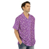 Violet Paisley Bandana Print Men’s Hawaiian Shirt-grizzshop