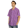 Violet Paisley Bandana Print Men’s Hawaiian Shirt-grizzshop