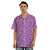 Violet Paisley Bandana Print Men’s Hawaiian Shirt-grizzshop