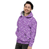 Violet Paisley Bandana Print Men's Hoodie-grizzshop