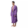 Violet Paisley Bandana Print Men's Robe-grizzshop