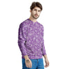 Violet Paisley Bandana Print Men's Sweatshirt-grizzshop