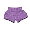 Violet Paisley Bandana Print Muay Thai Boxing Shorts-grizzshop