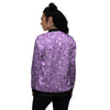 Violet Paisley Bandana Print Women's Bomber Jacket-grizzshop