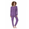 Violet Paisley Bandana Print Women's Pajamas-grizzshop