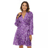 Violet Paisley Bandana Print Women's Robe-grizzshop