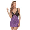 Violet Paisley Bandana Print Women's Sexy Night Dress-grizzshop