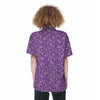 Violet Paisley Bandana Print Women's Short Sleeve Shirts-grizzshop