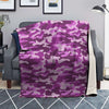 Violet Purple Camo And Camouflage Print Blanket-grizzshop