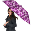 Violet Purple Camo And Camouflage Print Umbrella-grizzshop