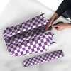 Violet Purple Checkered Flag Print Umbrella-grizzshop