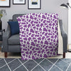 Violet Purple Cow Print Pattern Blanket-grizzshop