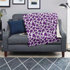 Violet Purple Cow Print Pattern Blanket-grizzshop