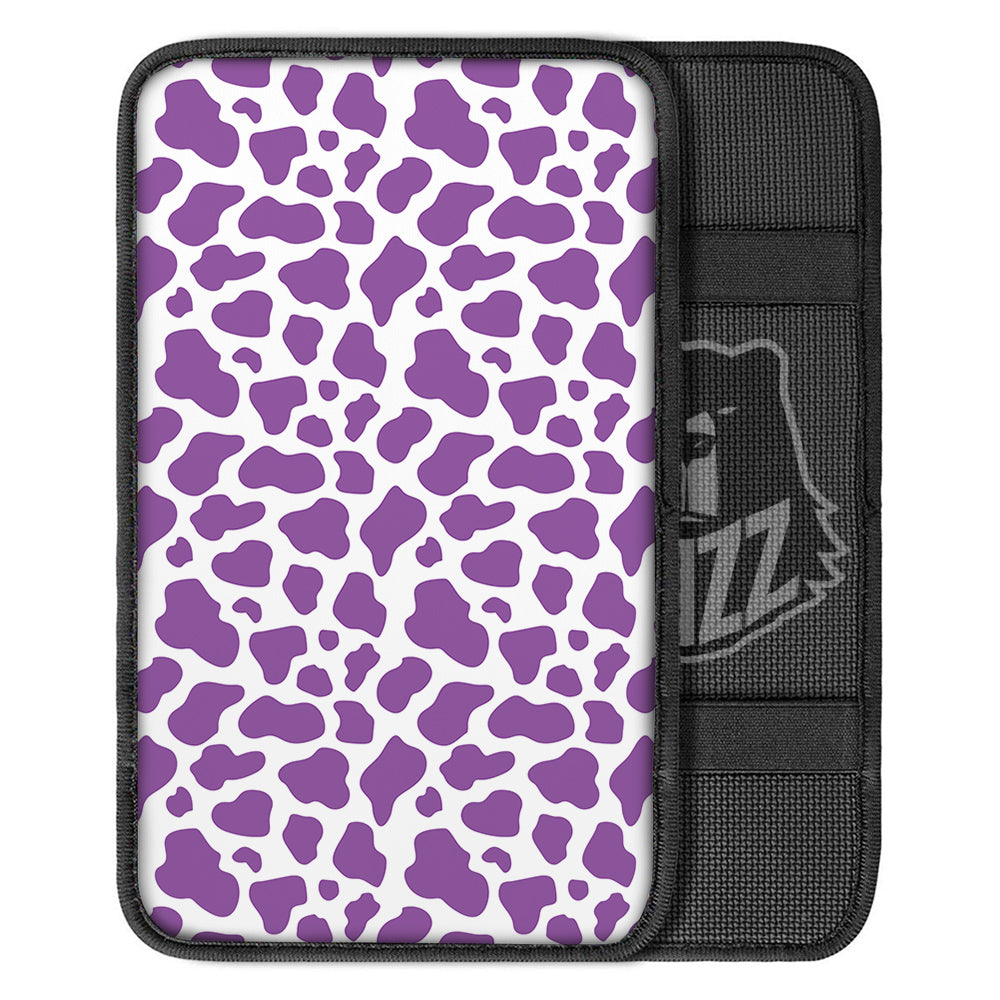 Violet Purple Cow Print Pattern Car Center Console Cover-grizzshop