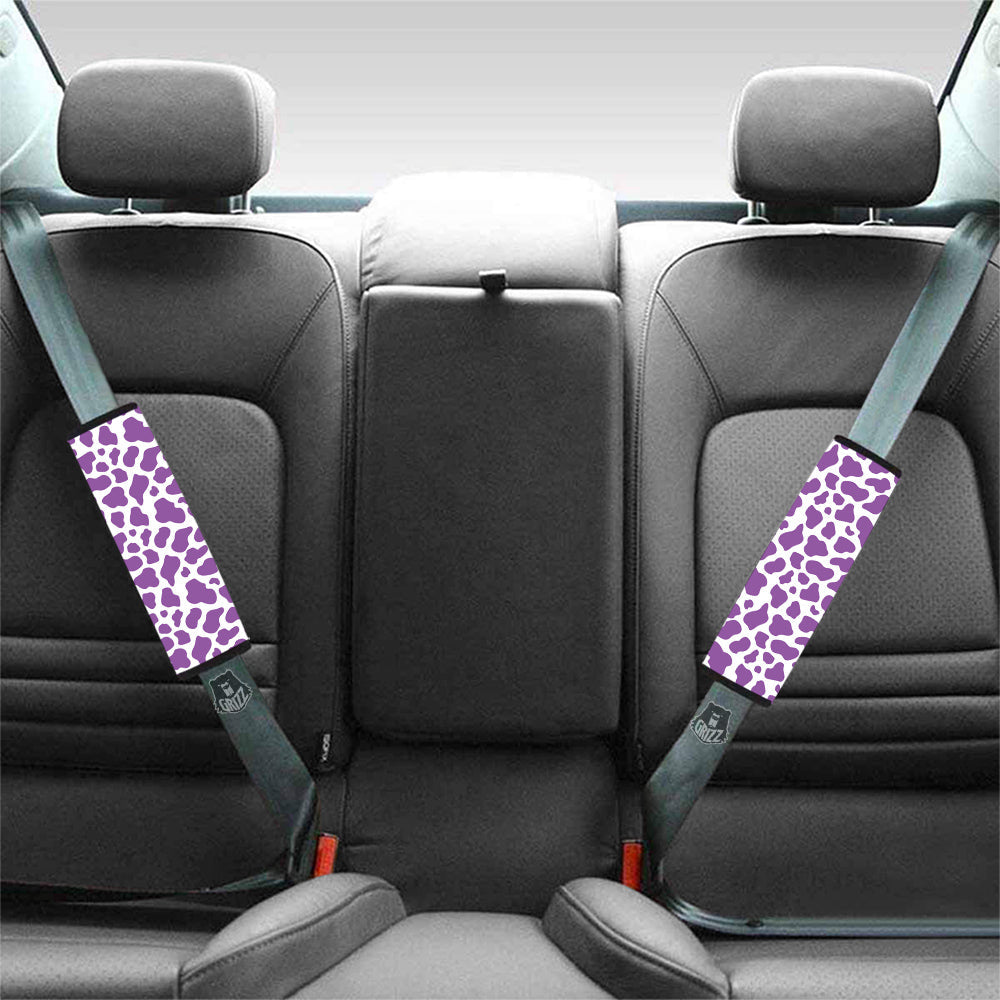 Violet Purple Cow Print Pattern Car Seat Belt Cover-grizzshop