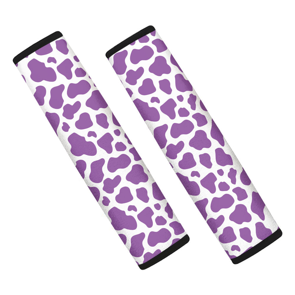 Violet Purple Cow Print Pattern Car Seat Belt Cover-grizzshop