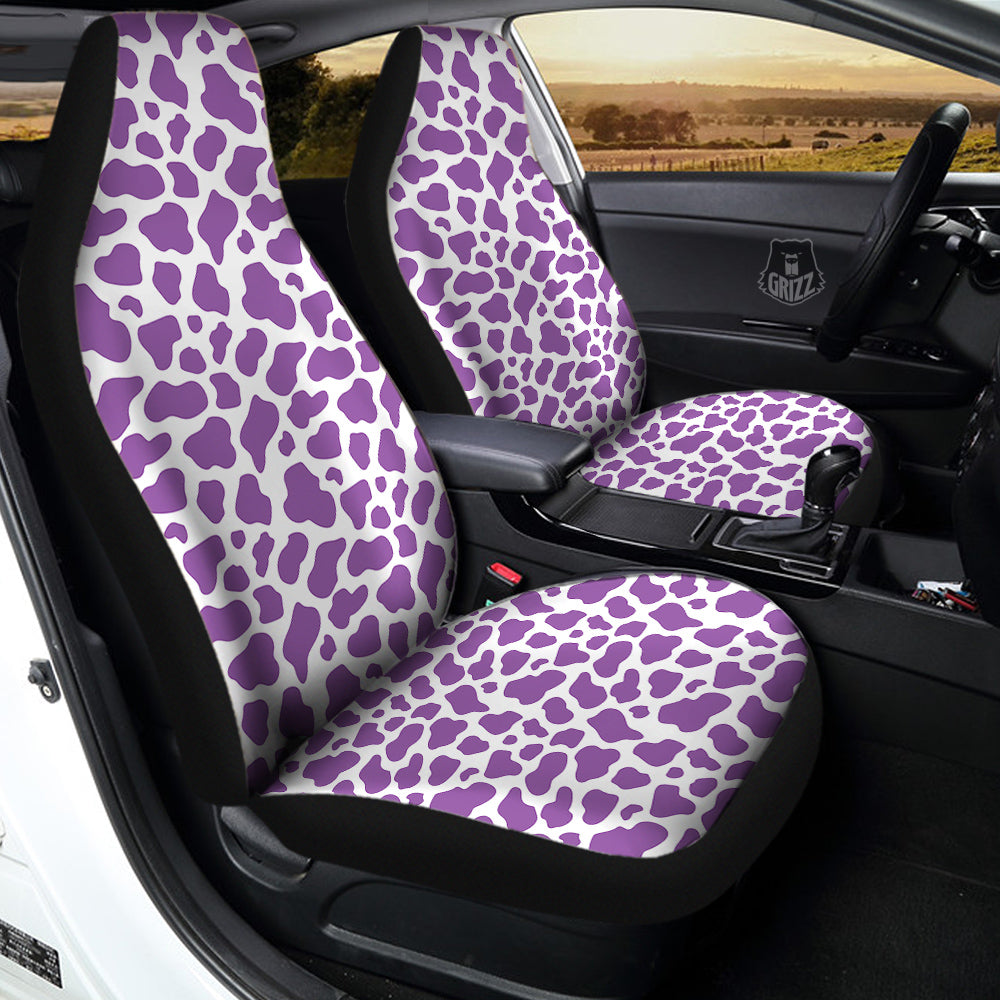 Violet Purple Cow Print Pattern Car Seat Covers-grizzshop