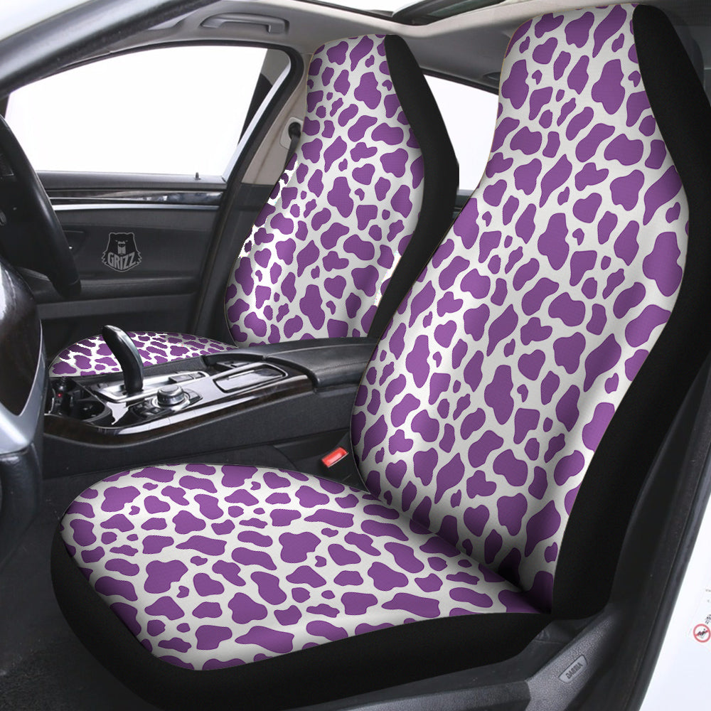 Violet Purple Cow Print Pattern Car Seat Covers-grizzshop