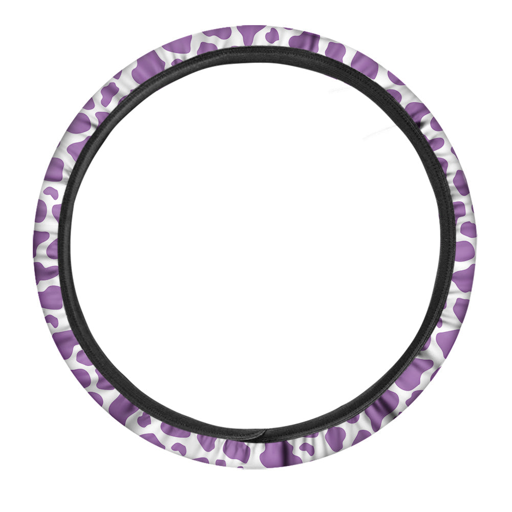 Violet Purple Cow Print Pattern Car Steering Wheel Cover-grizzshop