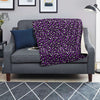 Violet Purple Leopard Print Pattern Blanket-grizzshop