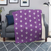 Violet Purple Paw Print Blanket-grizzshop
