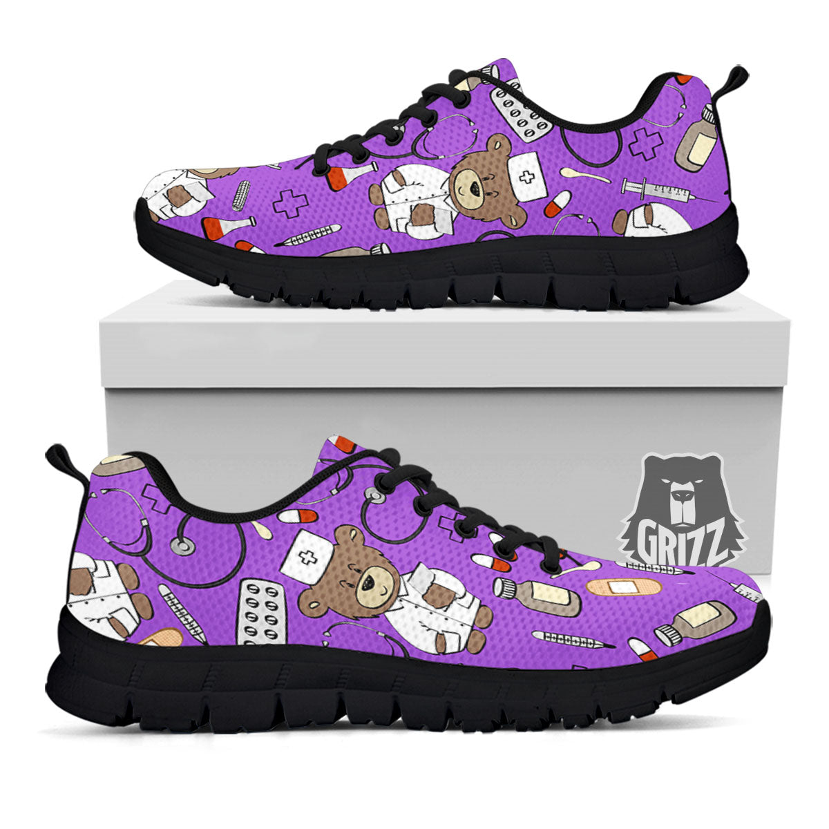 Violet Teddy Bear Nurse - Sneakers-grizzshop