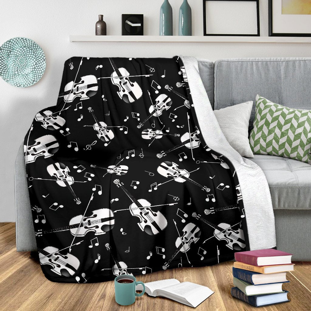 Violin Pattern Print Blanket-grizzshop