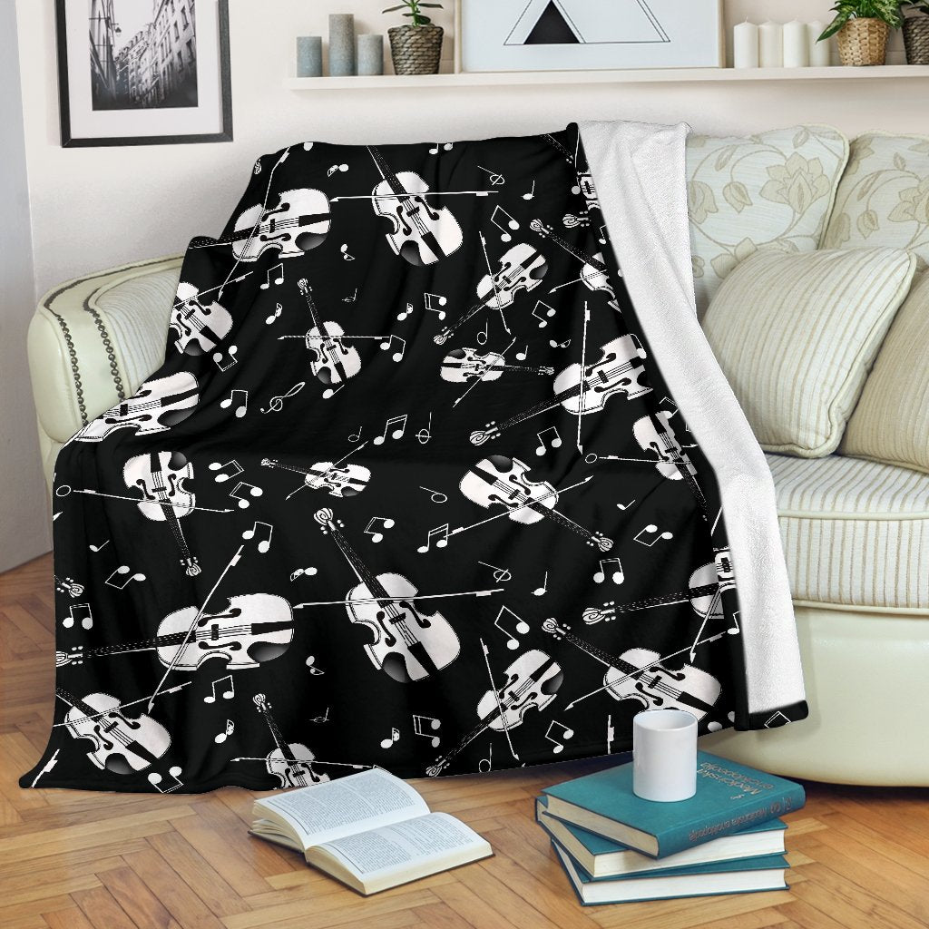 Violin Pattern Print Blanket-grizzshop