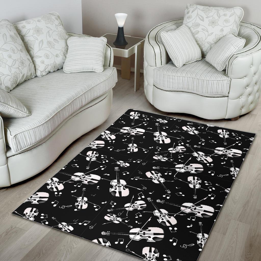 Violin Pattern Print Floor Mat-grizzshop