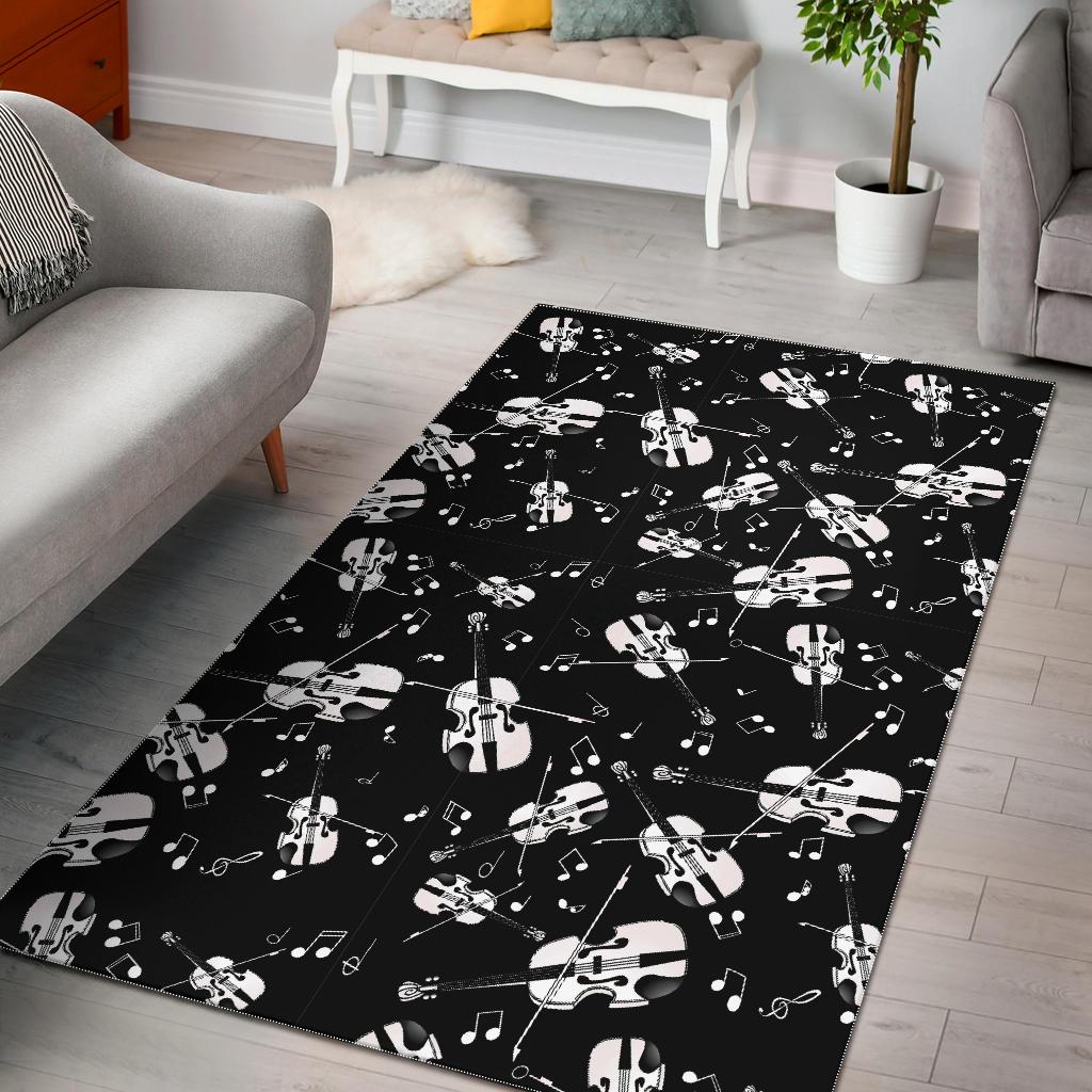 Violin Pattern Print Floor Mat-grizzshop