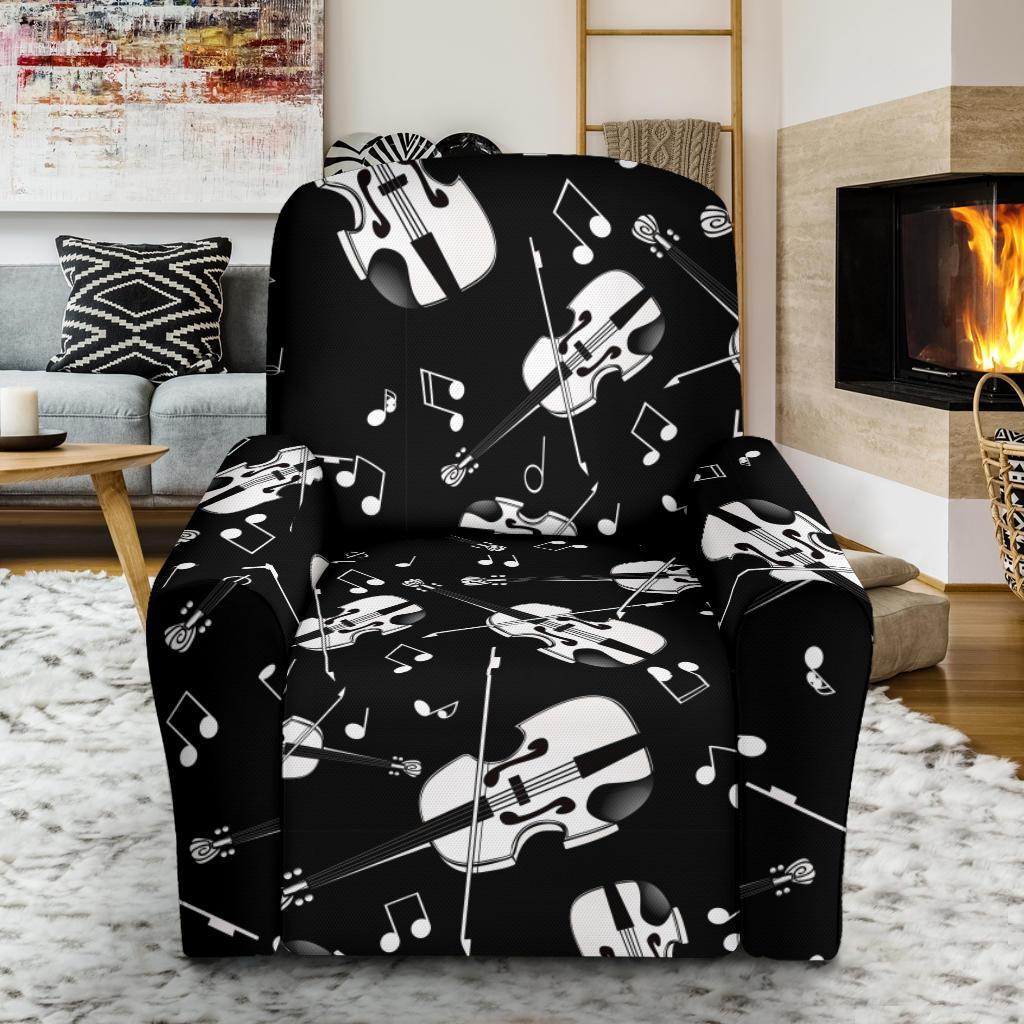 Violin Pattern Print Recliner Cover-grizzshop