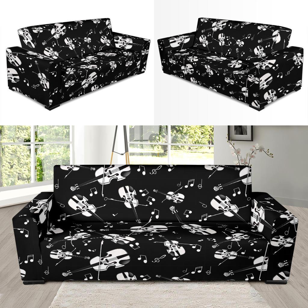 Violin Pattern Print Sofa Covers-grizzshop