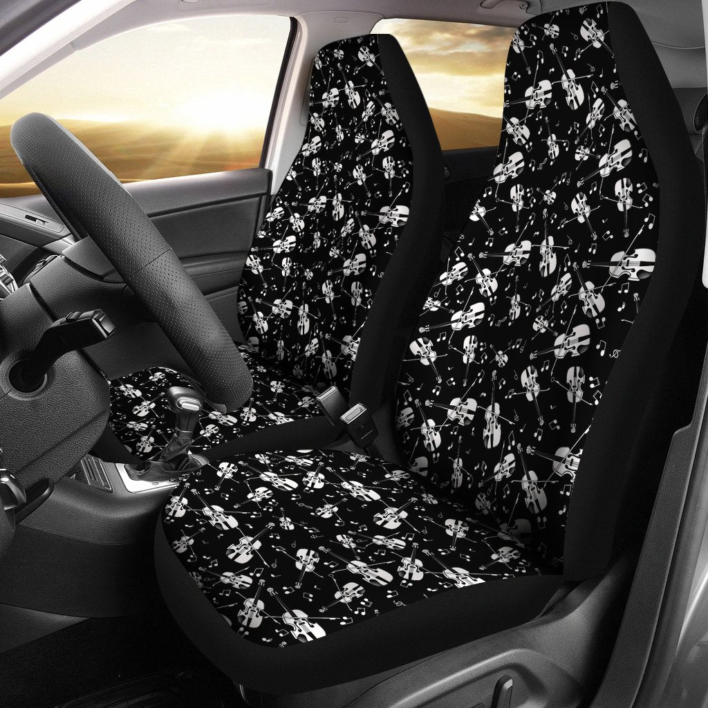 Violin Pattern Print Universal Fit Car Seat Cover-grizzshop