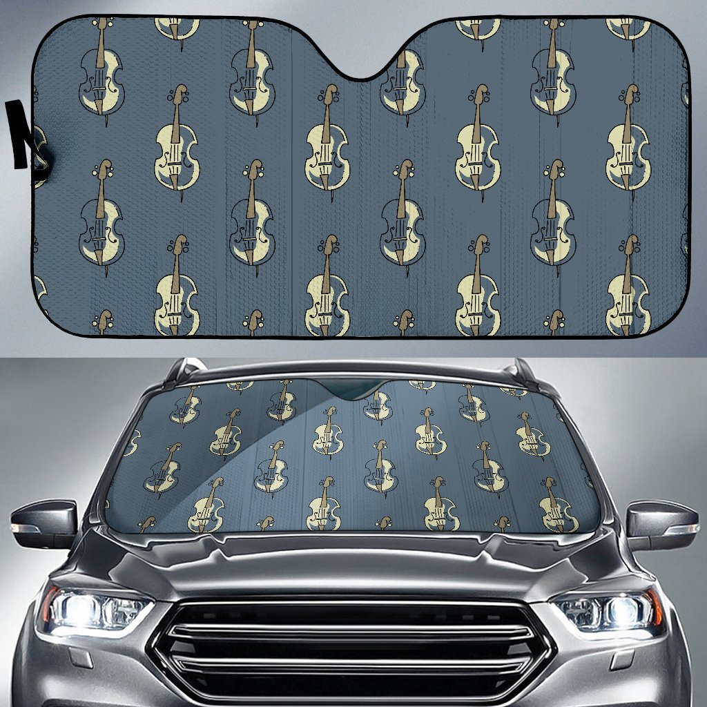 Violin Print Pattern Car Sun Shade-grizzshop