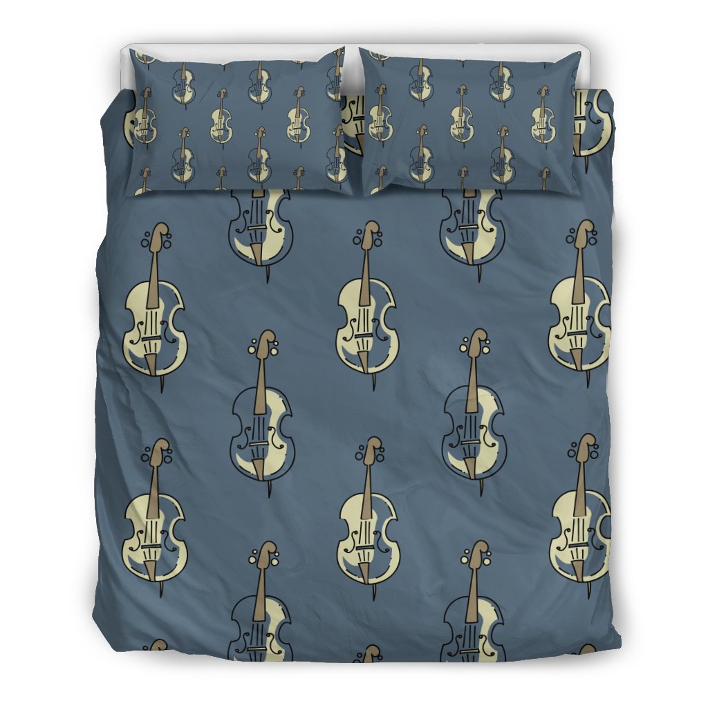 Violin Print Pattern Duvet Cover Bedding Set-grizzshop