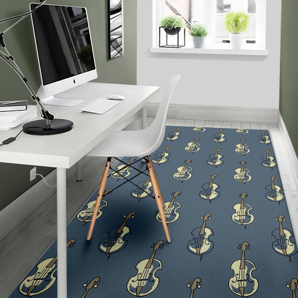 Violin Print Pattern Floor Mat-grizzshop