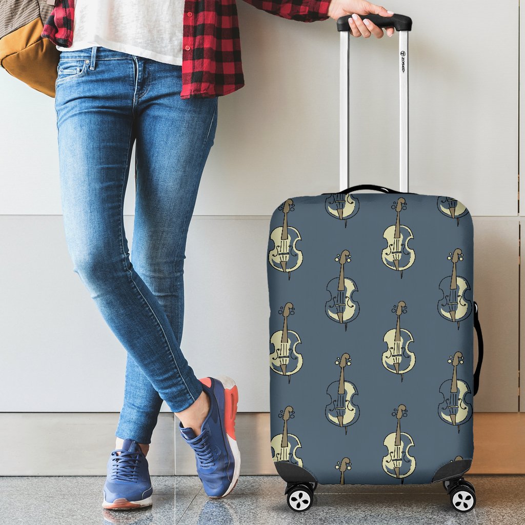 Violin Print Pattern Luggage Cover Protector-grizzshop