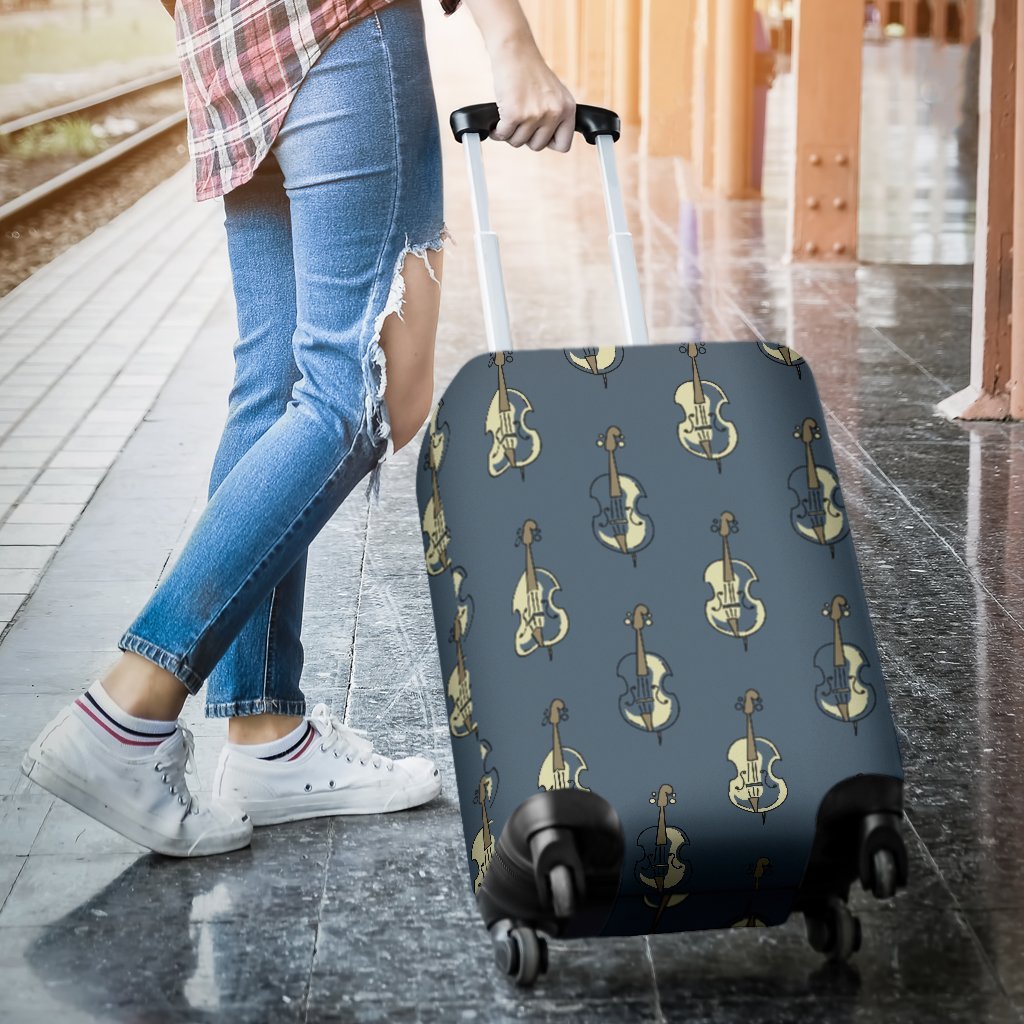 Violin Print Pattern Luggage Cover Protector-grizzshop