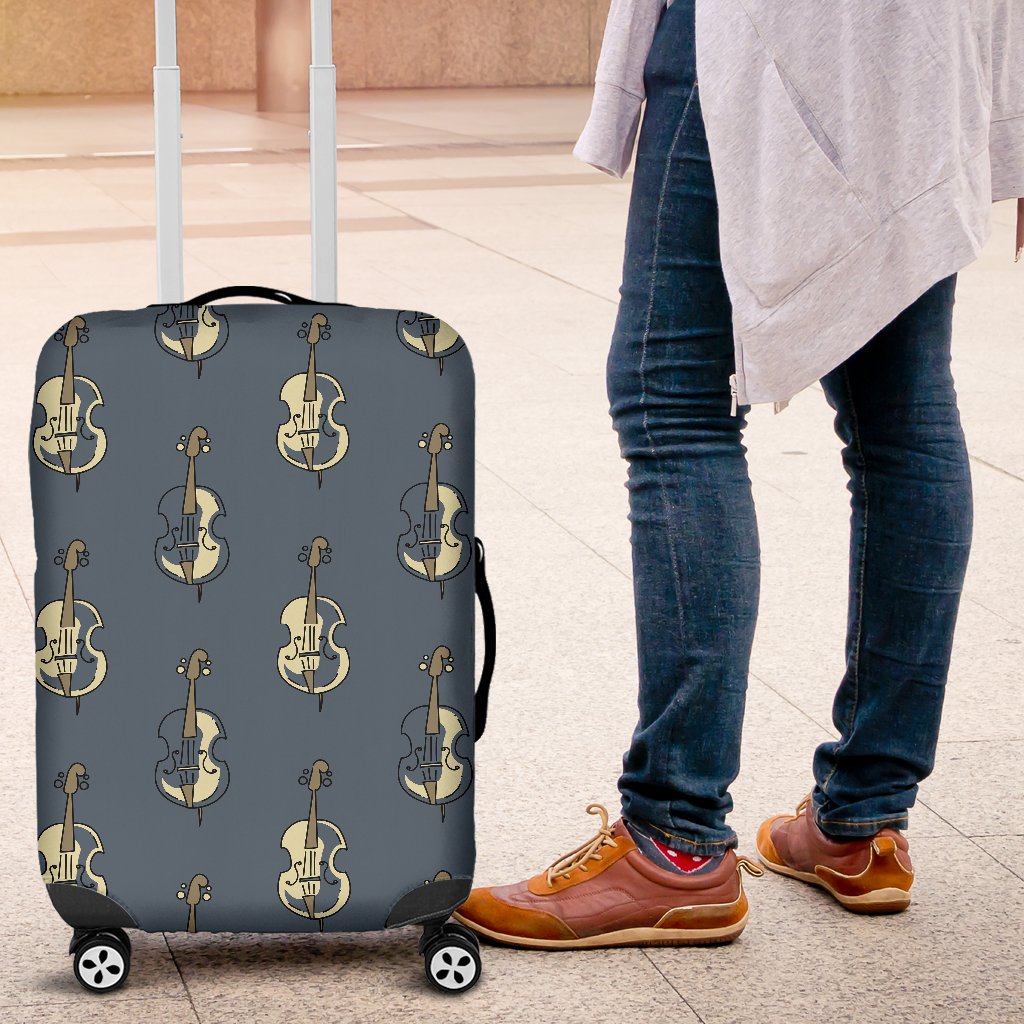 Violin Print Pattern Luggage Cover Protector-grizzshop