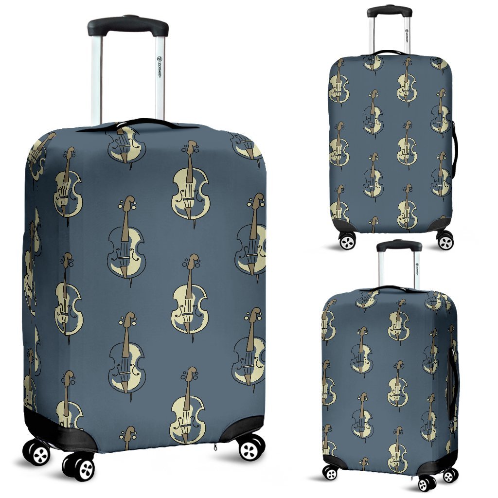 Violin Print Pattern Luggage Cover Protector-grizzshop