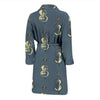 Violin Print Pattern Men Long Robe-grizzshop