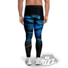 Viper Snake Blue Pit Print Men's Leggings-grizzshop