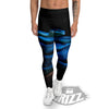 Viper Snake Blue Pit Print Men's Leggings-grizzshop