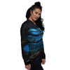 Viper Snake Blue Pit Print Women's Bomber Jacket-grizzshop